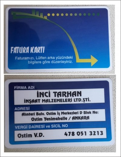 FATURA KARTI FATURA KARTI