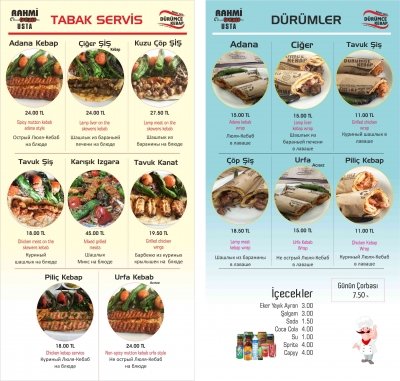 RESTAURANT MENÜSÜ RESTAURANT MENÜSÜ